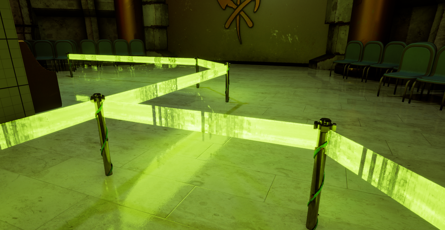 Making Holographic Queue Barriers React to the Player